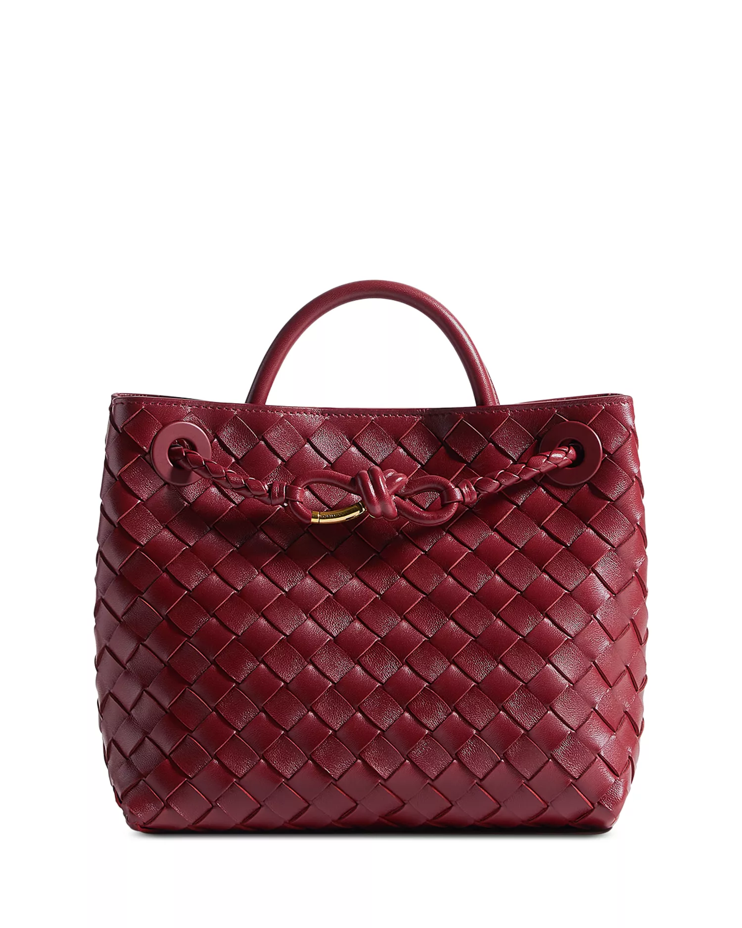 Small Andiamo Intrecciato Leather Top Handle Bag