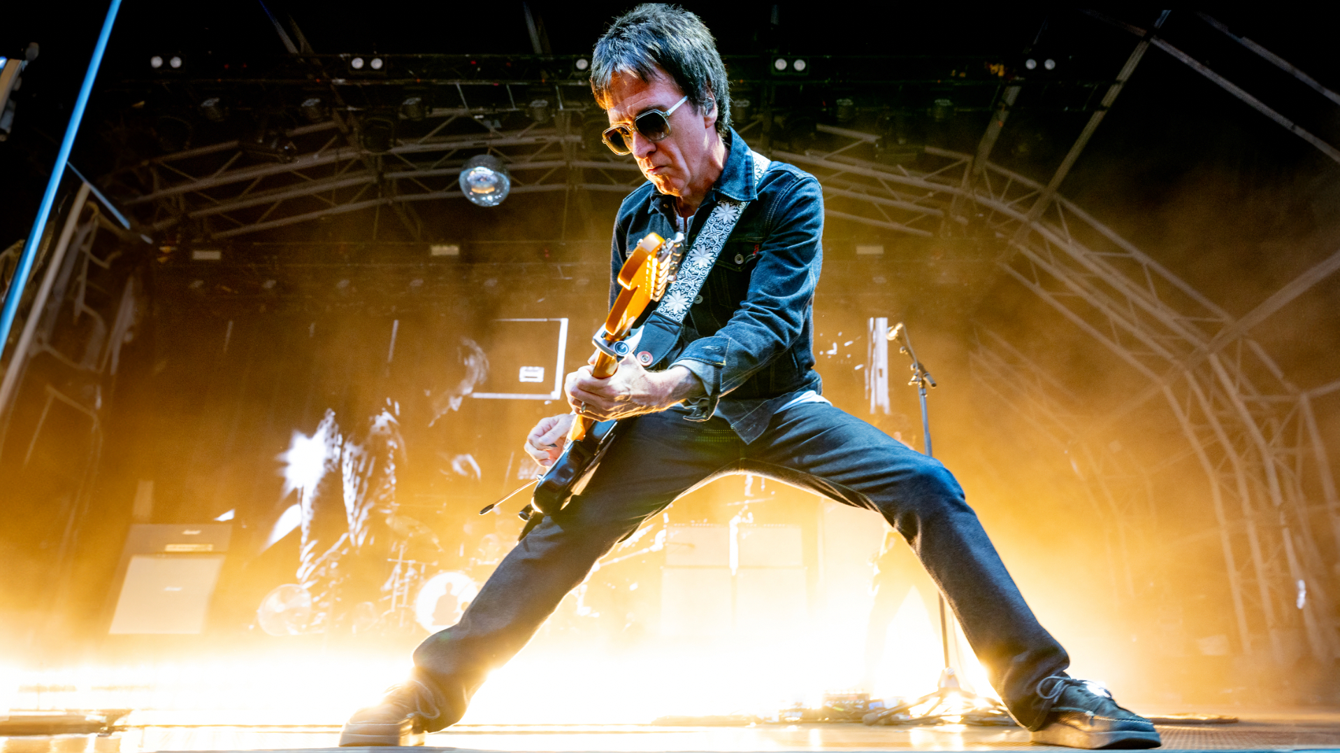 Johnny Marr performs at Castlefield Bowl on July 09, 2026 in Manchester, England