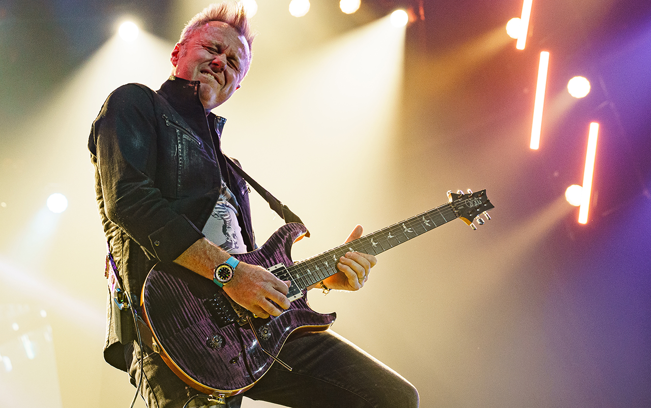 Simon McBride of Deep Purple performs onstage during a concert at Espoo Metro Areena on June 10, 2026 in Espoo, Finland.