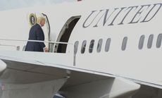 Trump entering Air Force One.