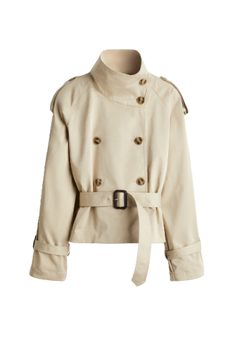 Short Twill Trench Coat