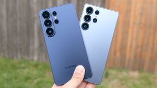 Galaxy S26 Ultra vs Galaxy S25 Ultra held in the hand.