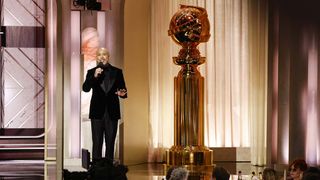 Jo Koy on stage at the 81st annual Golden Globe Awards. 
