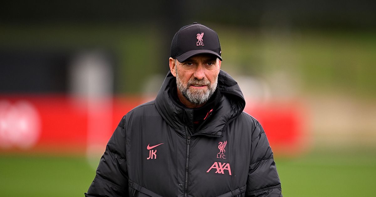 Liverpool manager Jurgen Klopp during a training session at AXA Training Centre on January 05, 2023 in Kirkby, England.