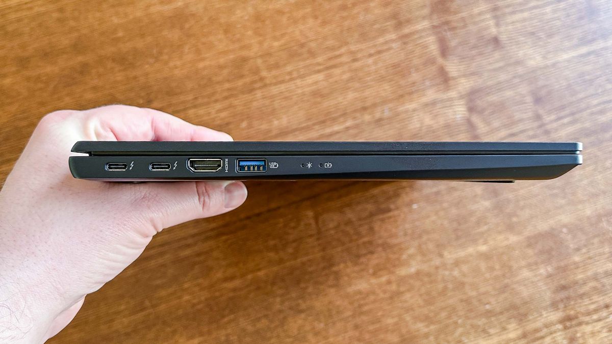Acer TravelMate Spin P6 on table in dining room