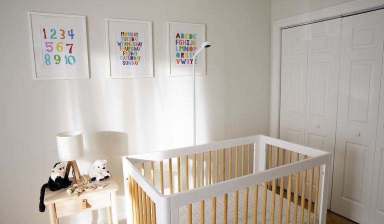 Nanit Pro floor stand nursery lifestyle