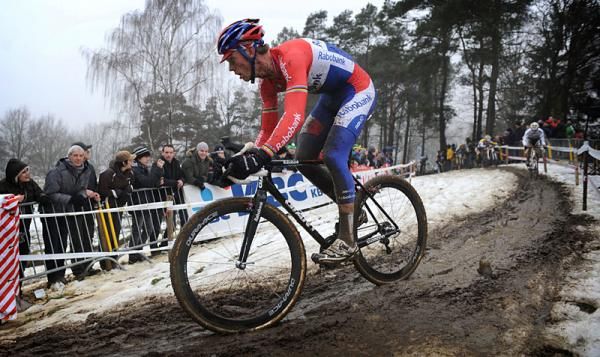 Lars Boom (Rabobank) was up in the front group before crashing out.