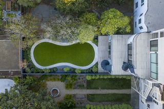 aerial of green garden at Wraparound House by SAW