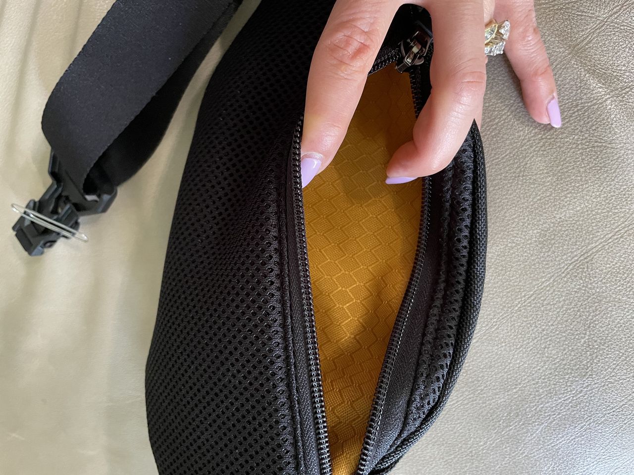 Waterfield Mini Hip Sling Bag Interior Empty