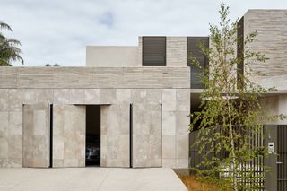 Stone façade of monumental house in Melbourne