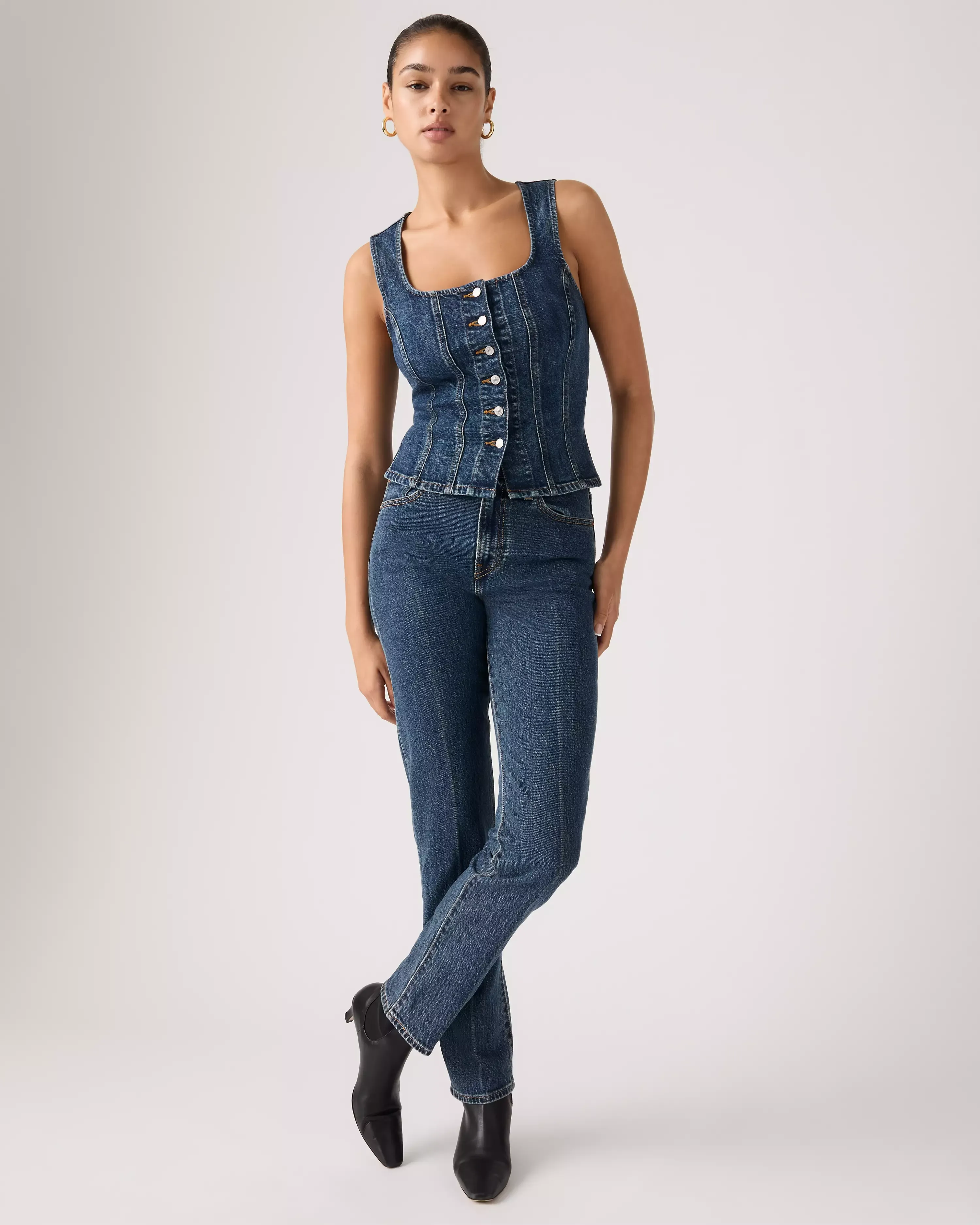 Levi's + Wedgie High Waist Raw Hem Straight Leg Jeans