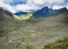 A panoramic image of the valley