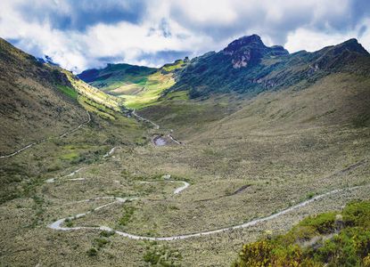 A panoramic image of the valley