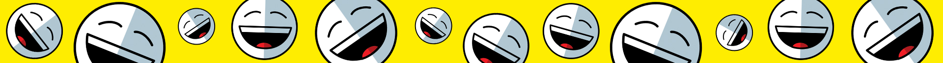 Cartoon smiley faces on a yellow background