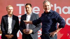 Labour Party leader Keir Starmer with Scottish Labour leader Anas Sarwar and new MP Michael Shanks
