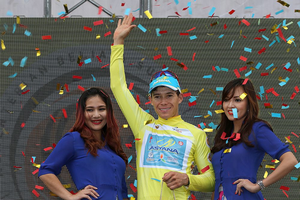 Miguel Angel Lopez (Astana) in yellow