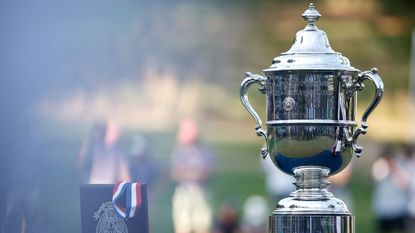 Detail of the US Women's Open trophy