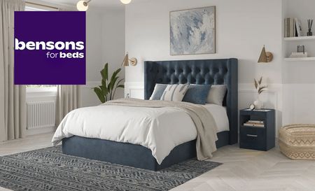 Bensons for bed's blue and white bed