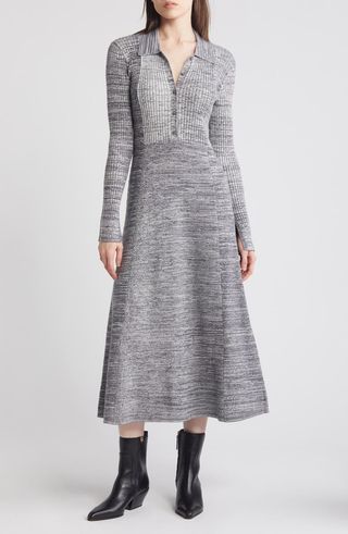 Marled Long Sleeve Sweater Dress