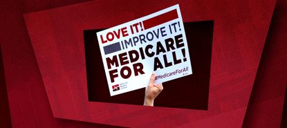 A Medicare for All sign.