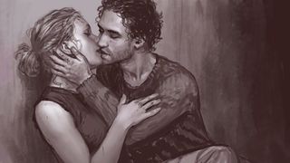 Concept art for The Last of Us 2 showing two characters kissing