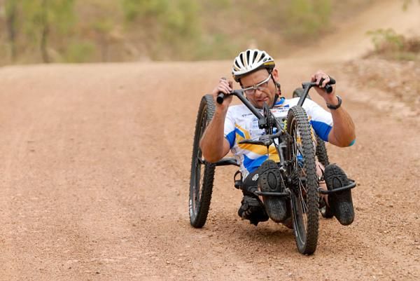 One of the hand cyclists racing the Crocodile Trophy