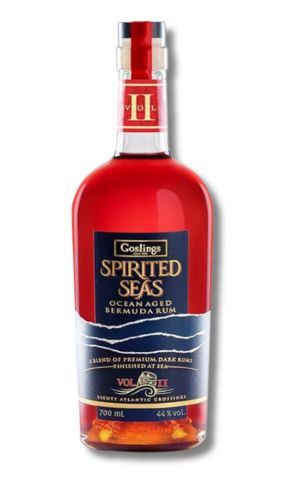 Goslings Spirited Seas - 70cl - 44% Abv - a Unique Rum From Goslings, Aged in Ex-Bourbon Barrel on the Atlantic Ocean. Premium Rum From Bermuda