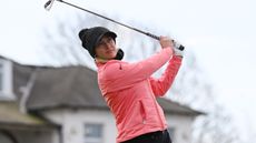 Amy Boulden plays an iron shot