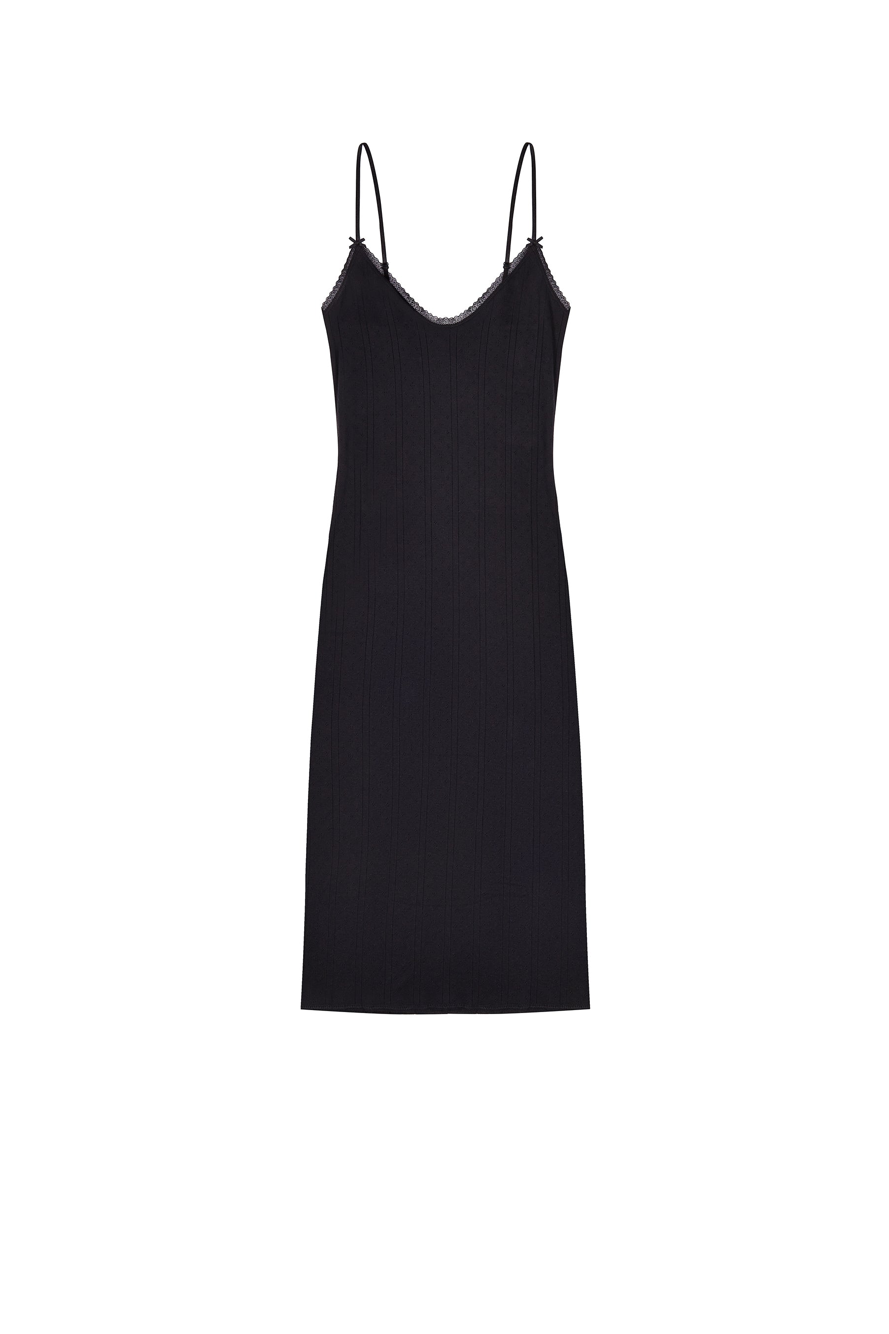 The Midi Slip: Black Pointelle