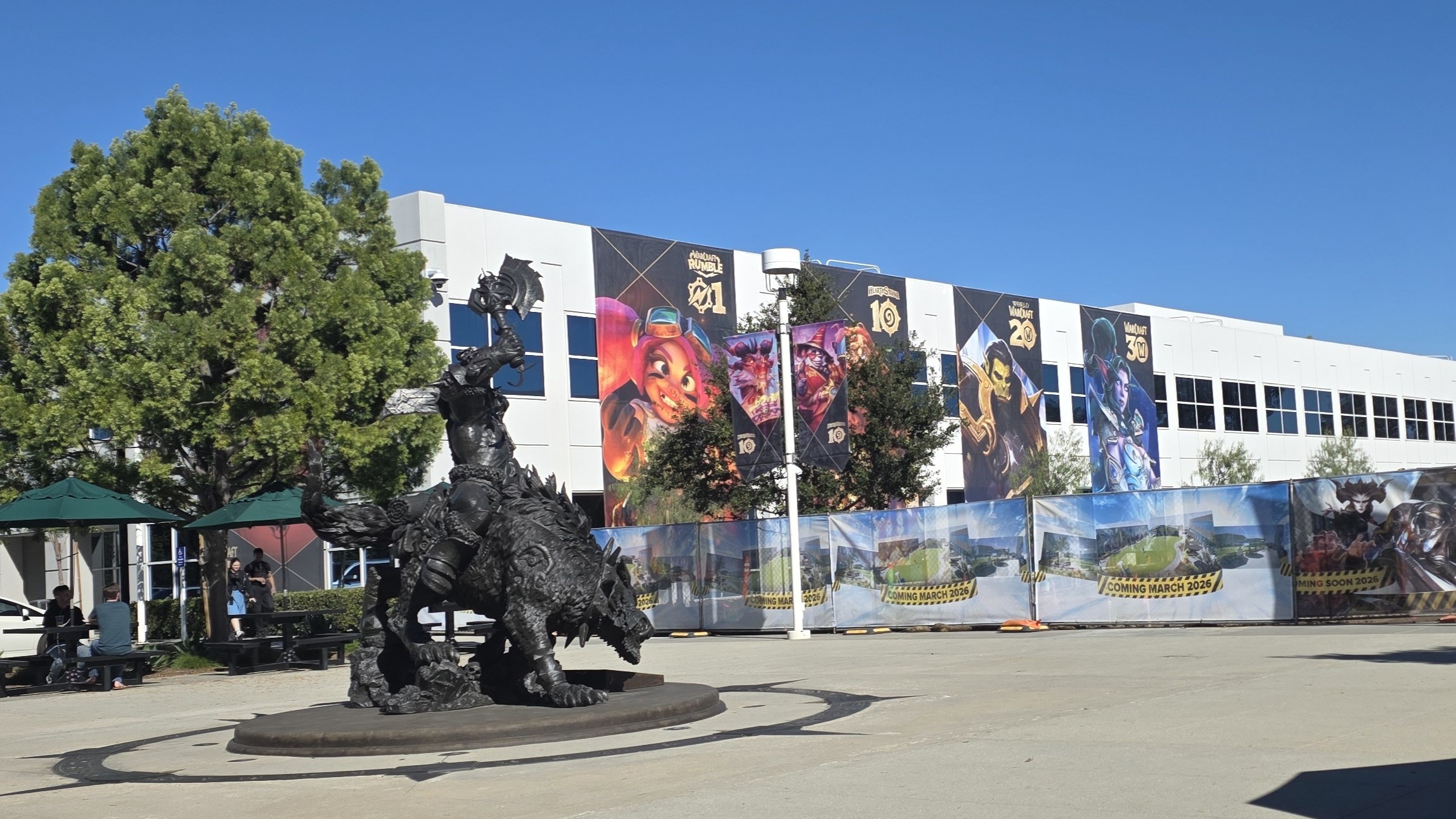 Pictures taken around Blizzard campus of logo and artwork
