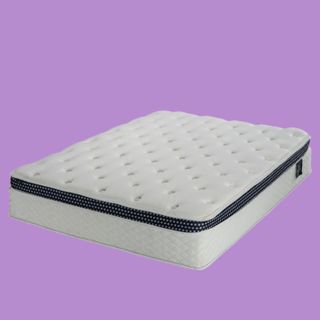 The WinkBed Plus, shown on a purple background, is this year's best mattress for heavy people