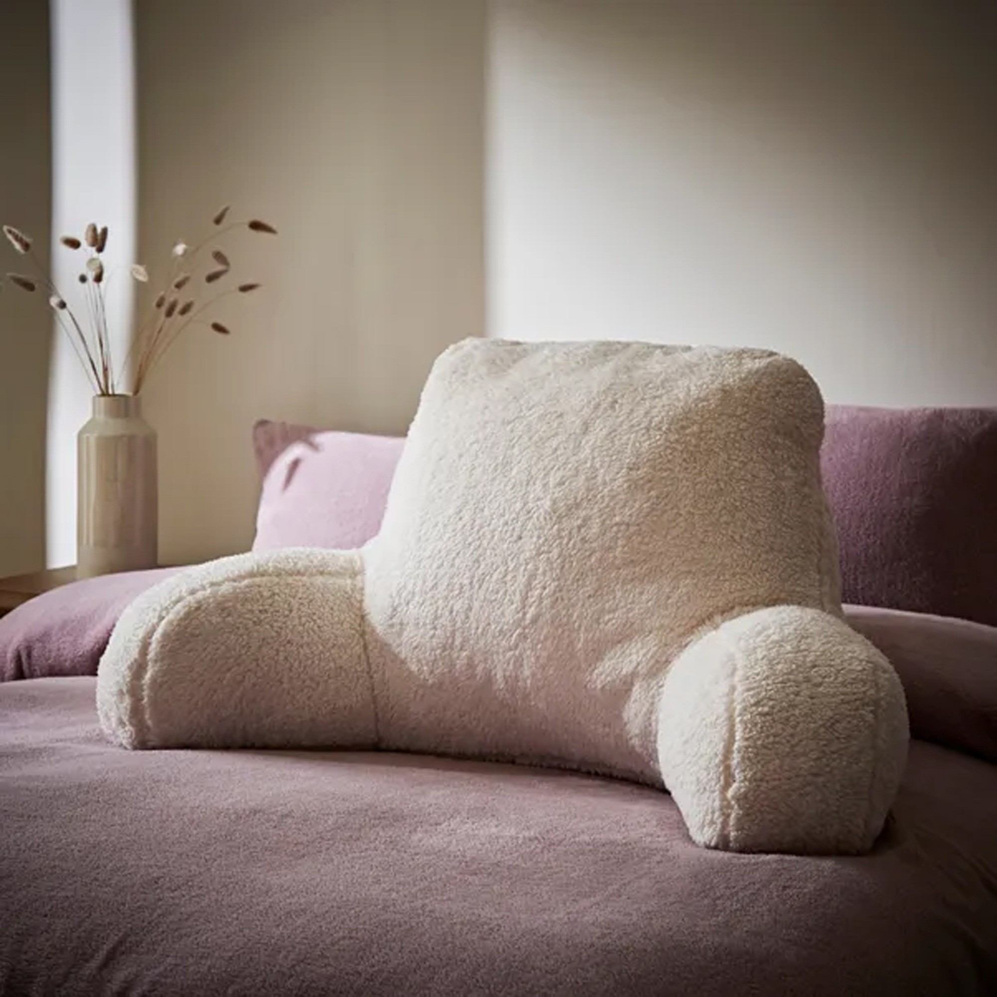 Dunelm Teddy Bear cuddle cushion in cream