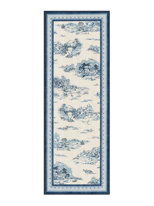 Provence Toile Delft Blue Rug, 2'6" x 7'
