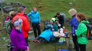 Claire Maxted with trail running friends