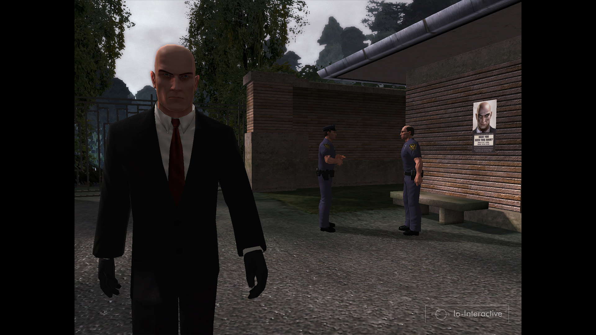 Agent 47 stealths through the rehab center despite his poster being on display in Hitman: Blood Money