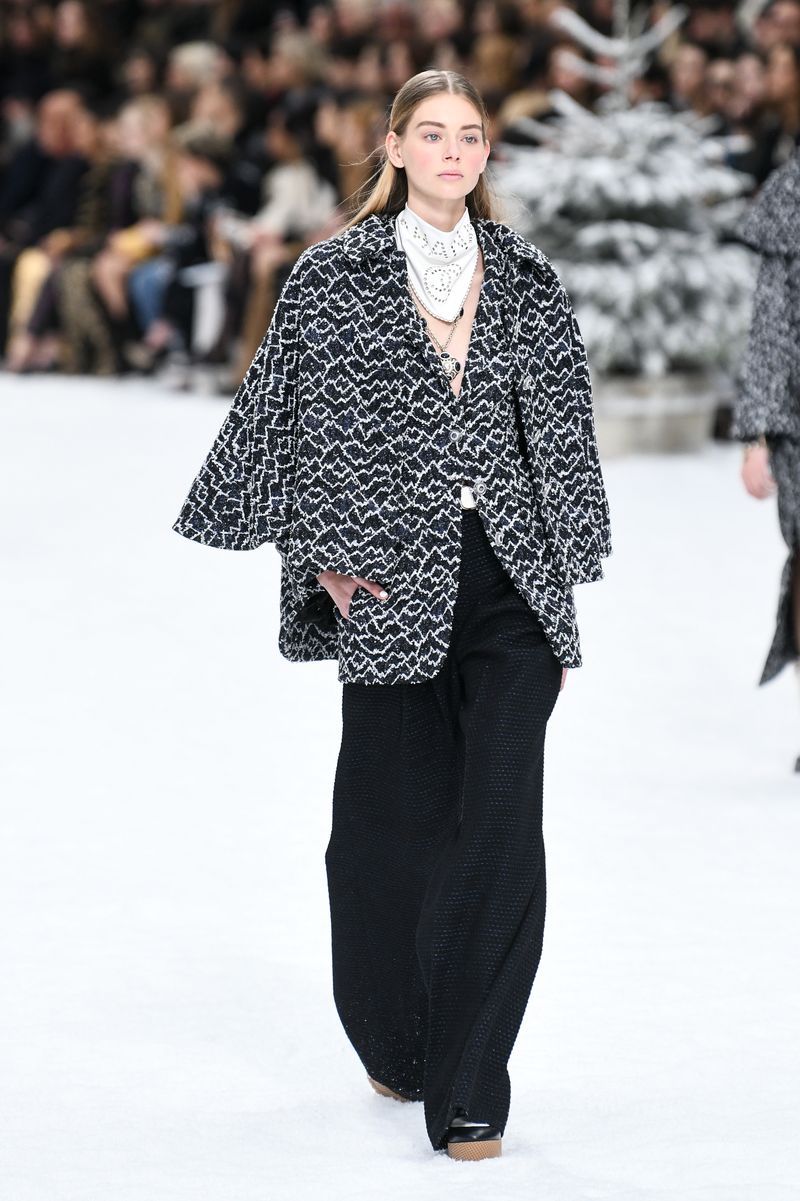 Fashion, Fashion show, Runway, Fashion model, Clothing, Outerwear, Human, Public event, Winter, Event,