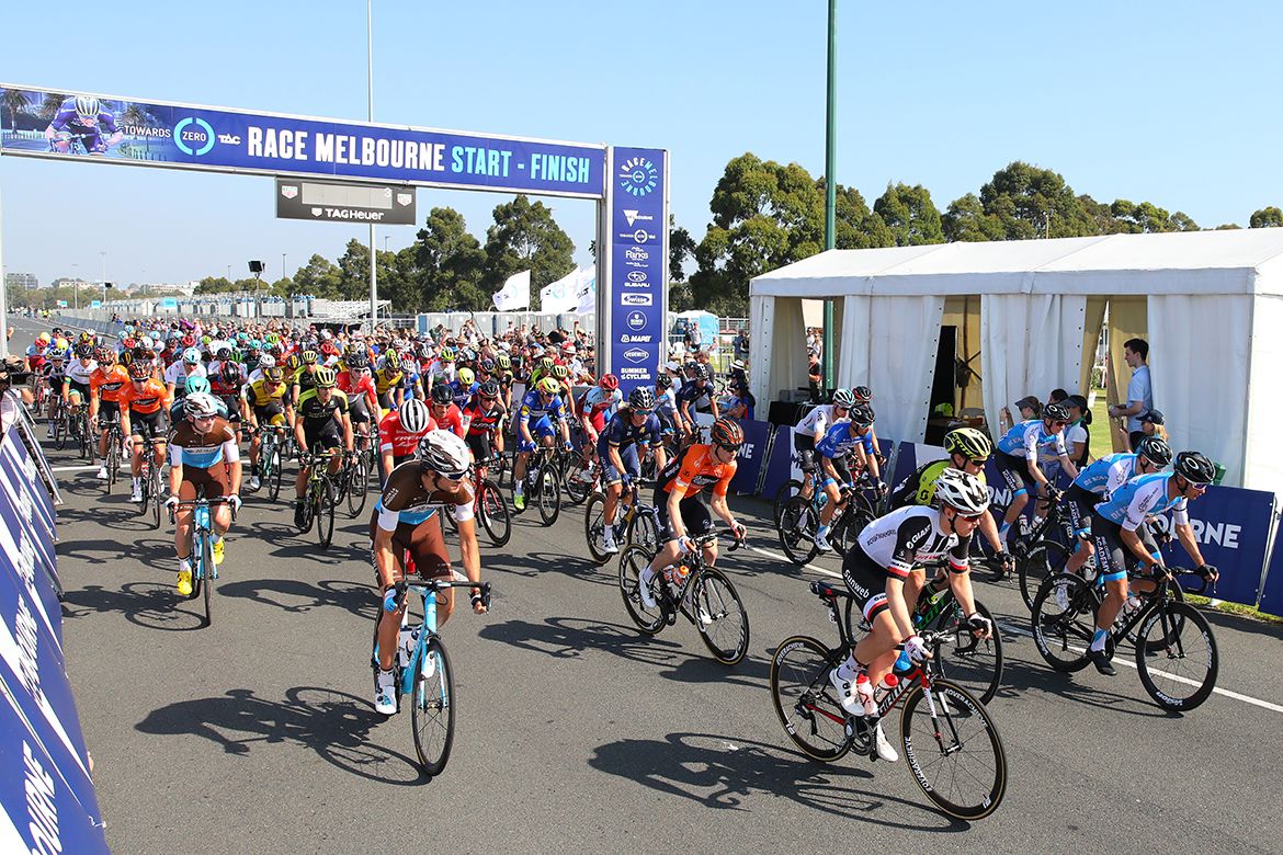 The riders get underway