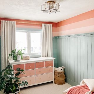 Ikea hemnes hacks with ombre dresser for girl's bedroom