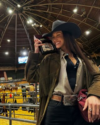 Bella Hadid wears a Western belt