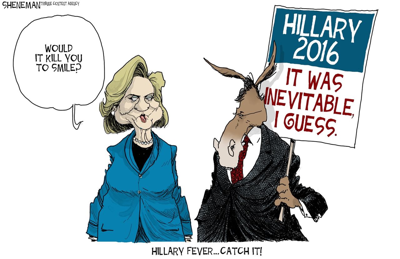 Political cartoon U.S. Hillary Clinton 2016