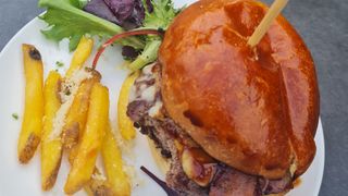 Food from The Cotswold Guy - barbecue burger and truffle fries