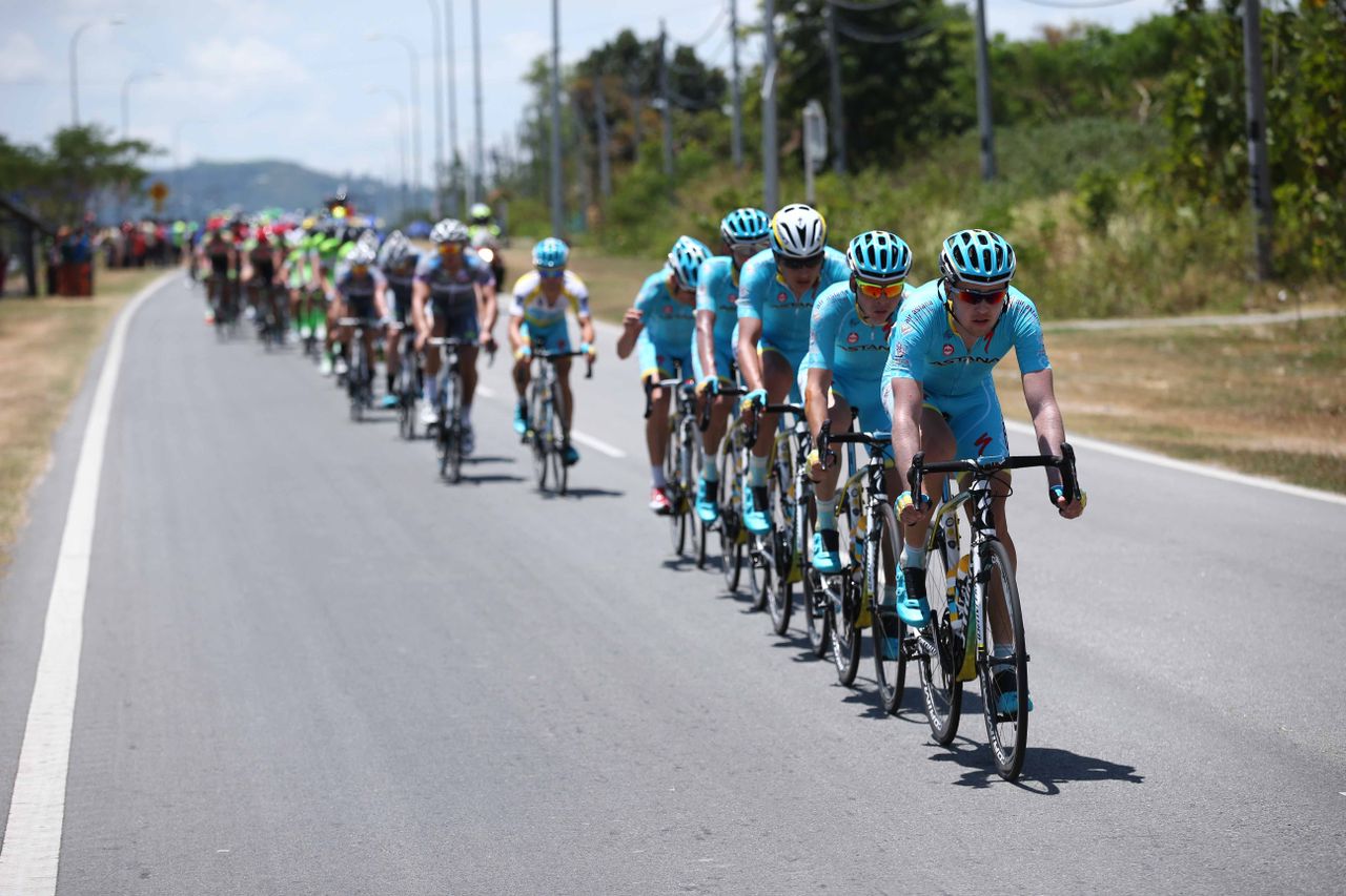 Astana spent the majority of the stage on the front of the peloton