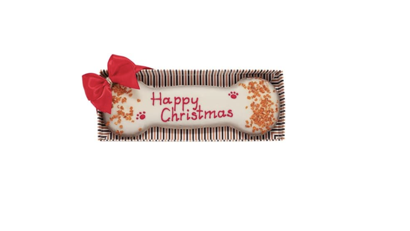 Iced dog bone treat for Christmas