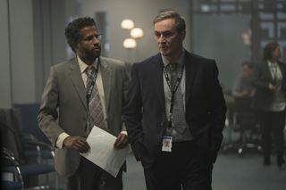 DEREK RIDDELL as DCI Adam Guthrie and PRASANNA PUWANARAJAH as DC Jibran Khan in Payback