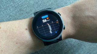 TicWatch E3 with heart rate tracking on screen