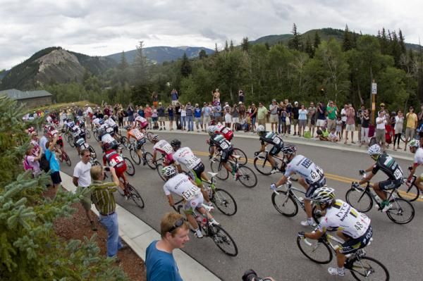 Plenty of spectators lined the road in Avon to see the peloton off.