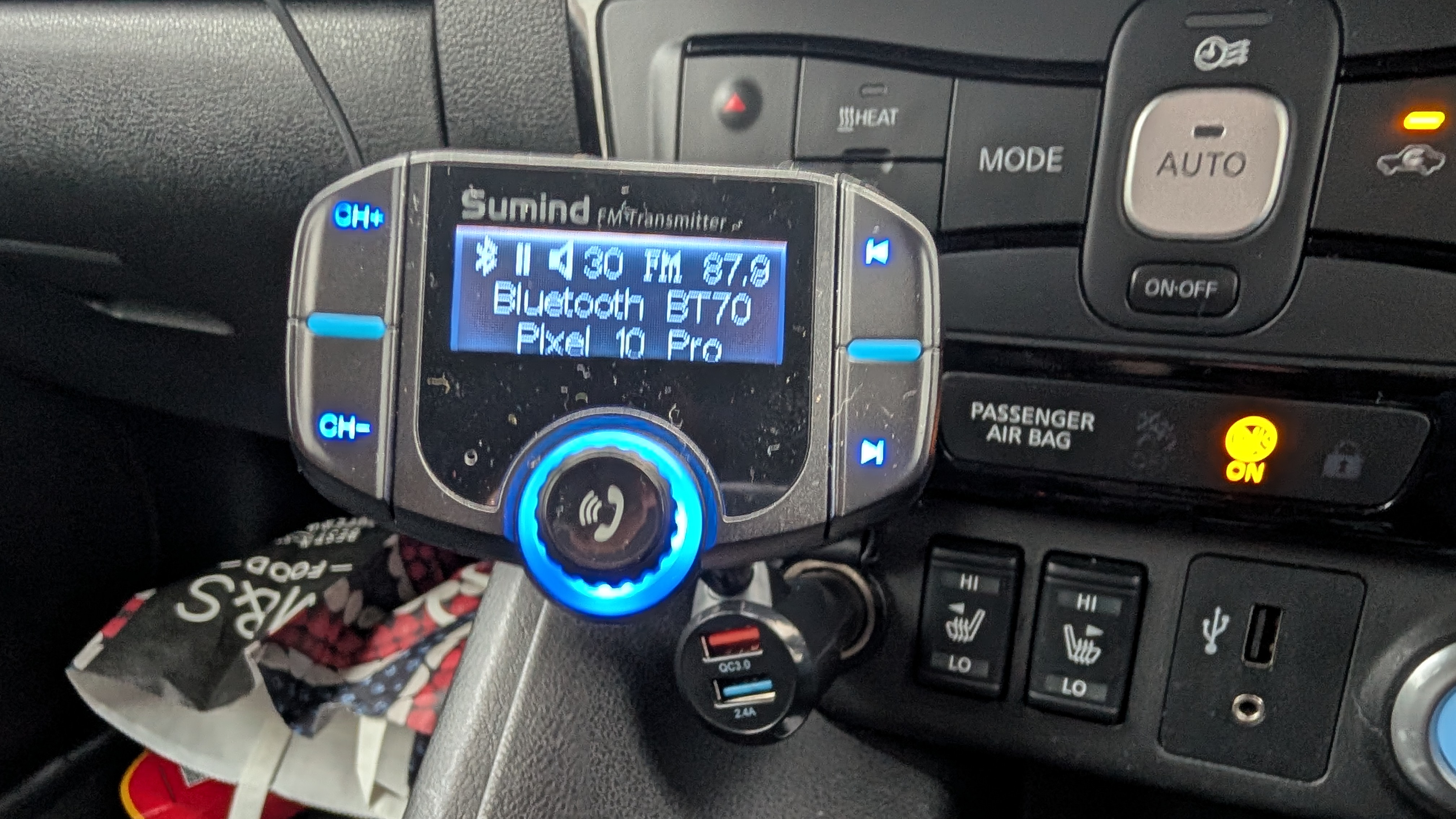 bluetooth car adapters inside nissan leaf