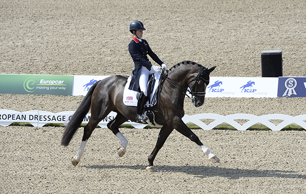 Charlotte DUJARDIN riding Valegro GBR in the Individual Grand Prix Special in the FEI European Dressage Championship in Herning, Denmark in August 2013