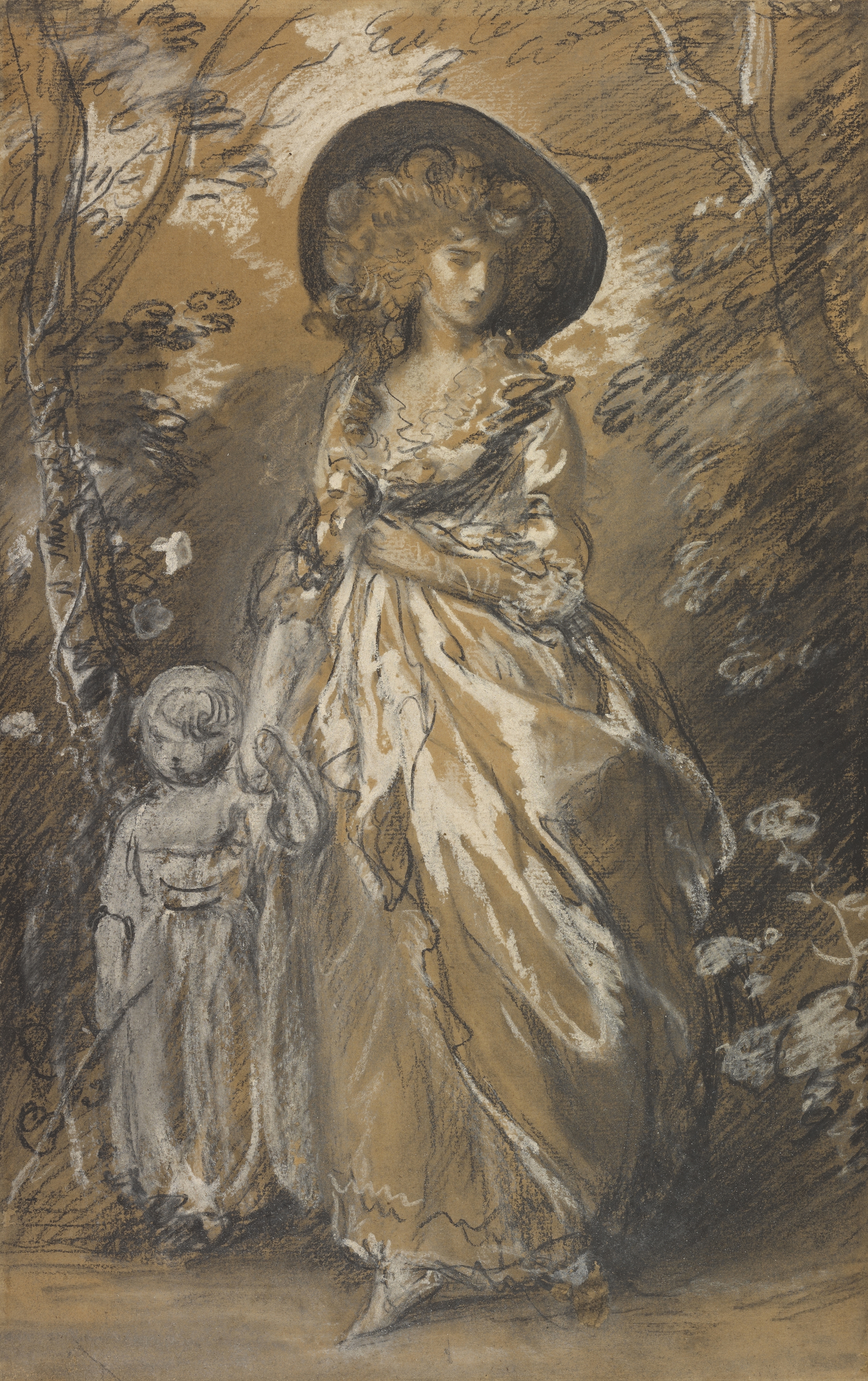Thomas Gainsborough's painting 'A Lady Walking in a Garden with a Child'
