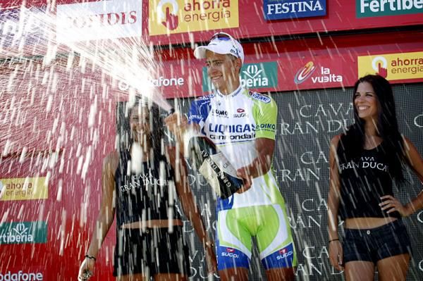 Bubbly time for Peter Sagan (Liquigas-Cannondale)